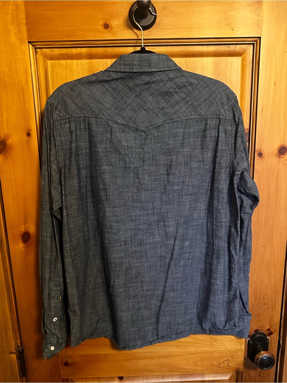 Stio Men's Dark Blue Chambray Button-Down Shirt - Picture 2 of 4